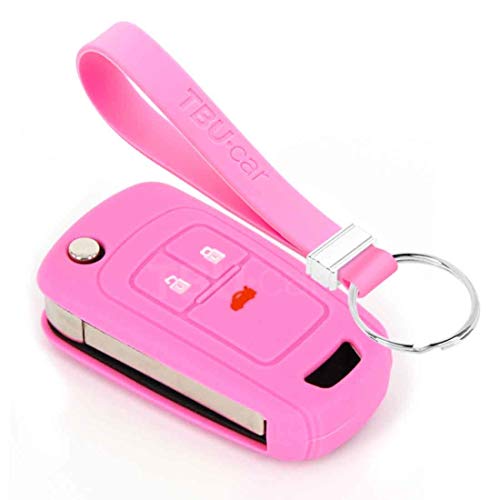 TBU car Funda Carcasa Llave Compatible con Chevrolet - Funda de Silicona - Cover de Llave Coche - Rosa