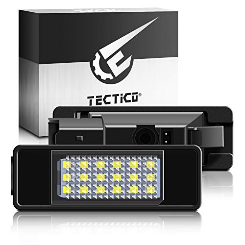 TECTICO LED Luces matrícula coche E-Mark ECE 6000K Blanco puro canbus No hay error Luz de matrícula para 106 207 307 308 406 407 508 para C3 C4 C5 C6 C8,2 Piezas