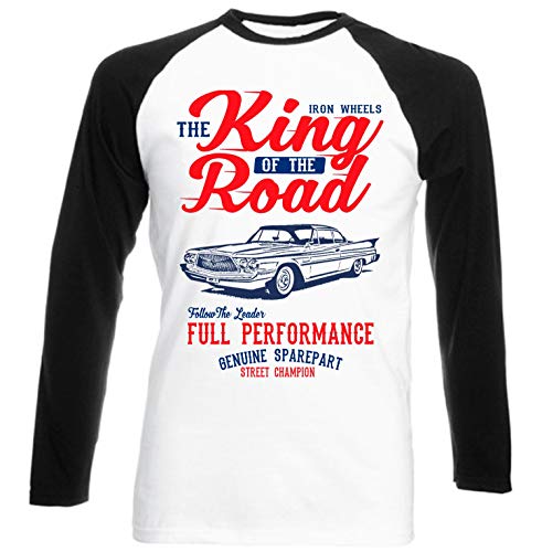 Teesandengines Chrysler Saratoga Hardtop Coupe 1960 Iron Wheels King Camiseta de Mangas Negra largas T-Shirt Size Small