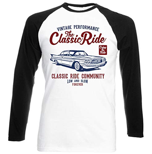 Teesandengines Chrysler Saratoga Hardtop Coupe 1960 The Classic Ride Camiseta de Mangas Negra largas T-Shirt Size Xxlarge