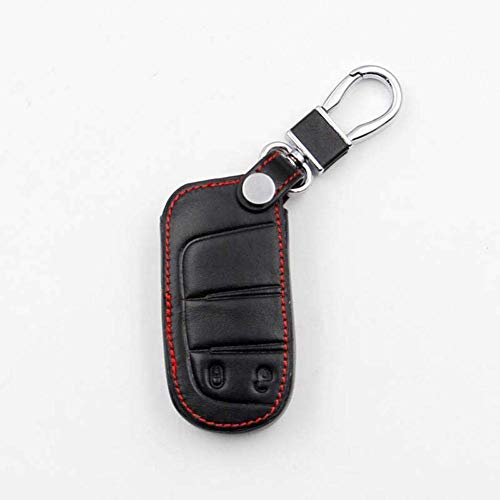 TGHYJU Cubierta De La Llave del Coche Funda De Cuero para Llave De Coche, Accesorio De 2 Botones para Coche, para Fiat para Jeep Grand Cherokee Dodge Jcuv Dart Tour Chrysler 300C Fiat