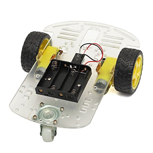 TOOGOO Caja de nuevo 2WD motor inteligente del robot del chasis del coche de bateria codificador de la velocidad para Arduino