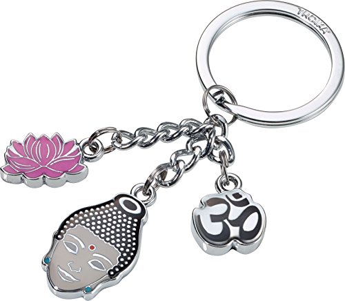 TROIKA Mindful Buddha Llavero con Flor de Loto, el Regalo para atención Plena y Yoga