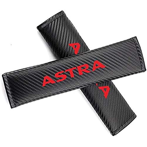 TUHT 2pcs Fibras Carbono Almohadillas para Cinturón de Seguridad para Opel Astra, Cómodo Respirable Proteger Hombro Cuello, Auto Interior Estilo Accesorios