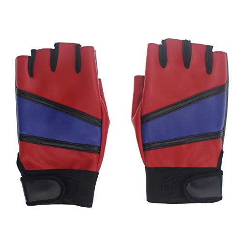 Udekit Disfraz de Guantes de Cuero Ajustables para Mujeres, Niñas y Niños para Cosplay como Harley Quinn