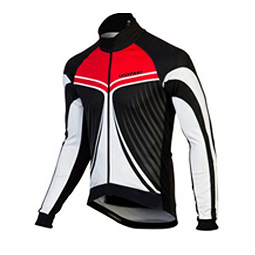 Uglyfrog Ciclismo Hombres Manga Larga Invierno Lana Calentar Ropa Ciclismo, Chaqueta Paraviento Windstopper y Repelente al Agua