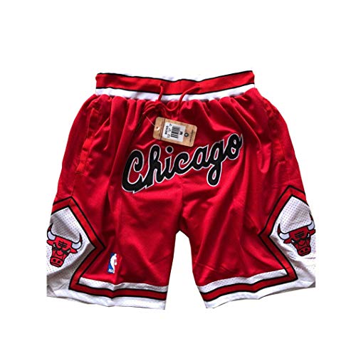 ULIIM Baloncesto Chicago Bulls Pantalón Corto para Hombre,Bulls Shorts Deportivos Retro Swingman M-XXL