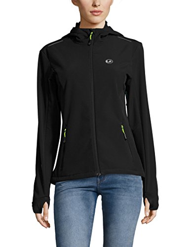 Ultrasport Advanced Chaqueta softshell para mujer Tina, chaqueta funcional moderna, chaqueta outdoor, Negro/Verde, M