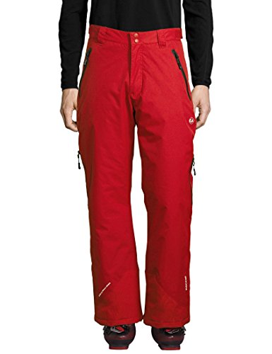 Ultrasport Professional Pantalones funcionales de esquí y snowboard Amud para hombre, con Ultraflow 5000 y sistema de rescate RECCO, Rojo/Negro, L