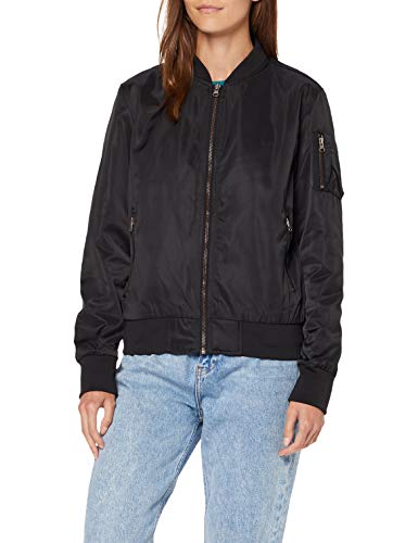 Urban Classics Ladies Nylon Twill Bomber Jacket Chaqueta, Negro (Blk/Blk 17), XS para Mujer