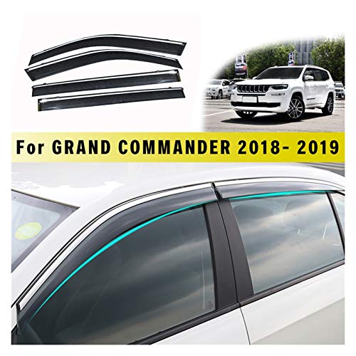 Ventanillas Viento y Lluvia Estilismo De Automóviles para Jeep Grand Commander 2018 Visores De La Ventana del Coche Sun Rain Guard Wind Deflectores Accesorios 4pcs Deflectores Aire