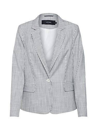 Vero Moda Vmgally 7/8 Blazer Chaqueta de Traje, Multicolor (Night Sky Stripes: Snow White), 40 (Talla del Fabricante: 38) para Mujer