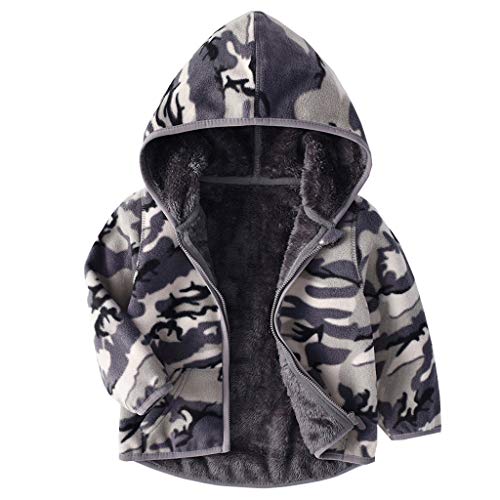 Vine Niños Chaquetas Polar Reversible Abrigos con Capucha Fleece Chaquetas Deportivas 5-6 Años