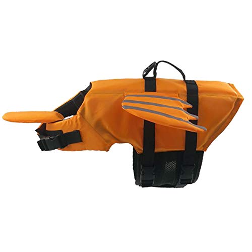 Vohoney Chaleco salvavidas para perros, chaleco salvavidas para perros, talla ajustable, color naranja