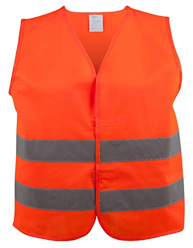 WALSER 43876 Chaleco de seguridad XXXL naranja, chaleco de advertencia, chaleco reflector