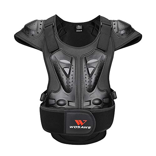 WOSAWE Chaleco Protector para Adultos, Protección de Pecho Corporal Proteger Espalda Chaqueta de Esquí Ropa para Motocicleta Ciclismo Patinaje Esquiar L