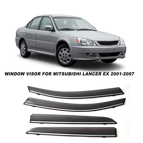 WRDD Ventanillas Viento y Lluvia para Mitsubishi Lancer EX 2001 2002 2003 2004 2005 2006 Visores De Ventanas Laterales Humo Sun Sun Lluvia Deflectores Viseras Laterales deflectores