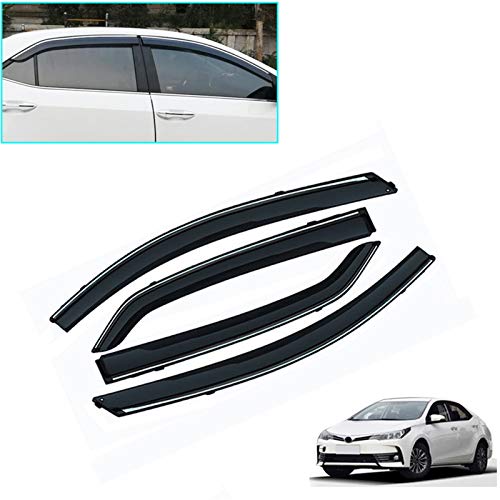 WRDD Ventanillas Viento y Lluvia para Toyota Corolla/Levin/ALTIS (E170) 2014 2014 2015 2016-2018 Coche Styling Winkling Sun Sun Rain Visor Deflector Guard Accessories 4pc Deflectores Aire