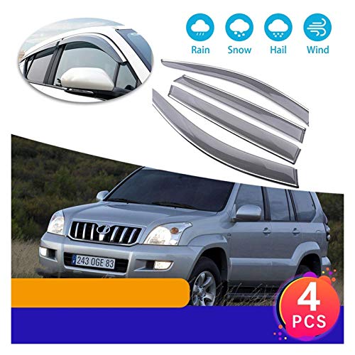 WRDD Ventanillas Viento y Lluvia para Toyota Land Cruiser Prado 120 J120 2003 2004 2005 2006 2007 2008 2009 Deflectores De Ventana Visor Toldos De Ventilación Guardia Deflectores Aire