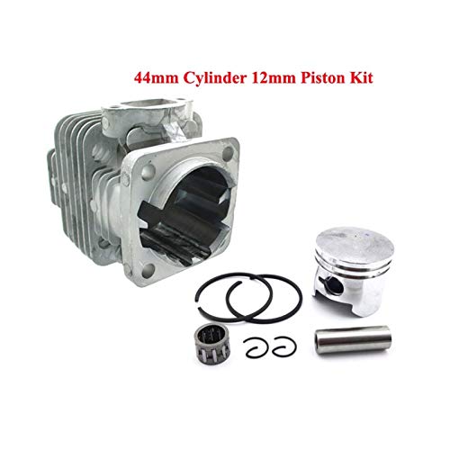 XIOSOIAHOU Anillo de pistón Cilindro de Carreras de 44 mm Cilindro de 12 mm Kit de pistón de 12 mm para 47cc 49cc 2 Stroke Minimoto Bolsillo para Bicicletas de Suciedad para Mini ATV Quad