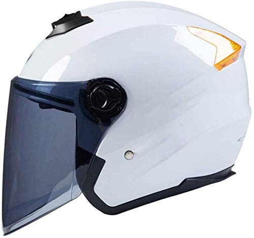 XZ Casco portátil Casco para niños Ciclomotor eléctrico Niño y niña Adecuado para niños de 6-10 años,Blanco,22 * 30