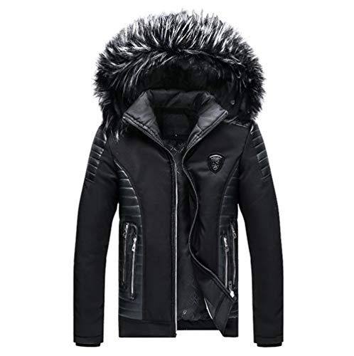 YMMONLIA Chaqueta de Cuero para Hombre Moto Motocicleta Biker Moto Manga Larga Chaqueta Moda Cremallera Chaqueta de Cuero con Bolsillos Hombres Invierno, además de Terciopelo