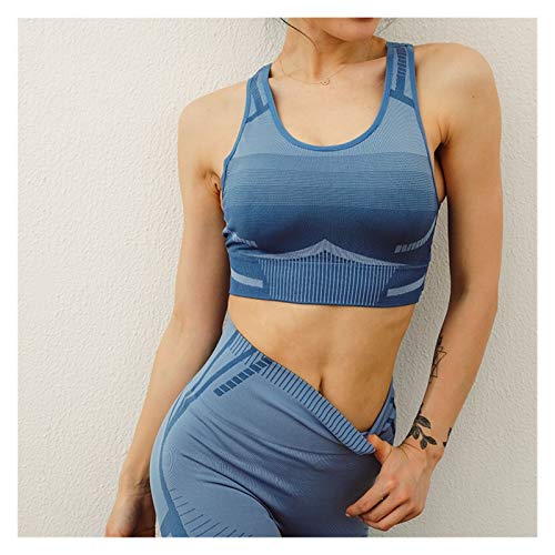 Youpin Ropa interior deportiva para mujer, chaleco de yoga antigolpes, de alta resistencia, con espalda y sujetador para sujetador de fitness (color azul, tamaño: XL)