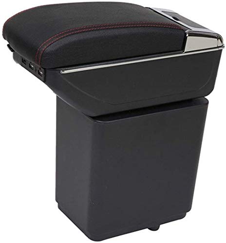 YOUYOUNX Caja de reposabrazos, para Citroen Berlingo, para Peugeot Caja de Almacenamiento de Doble Capa Caja de reposabrazos con USB con portavasos Cenicero Reposabrazos de Coche