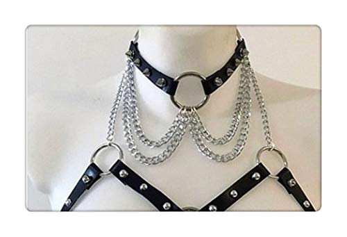 Z-one 1 Collar Cuello Decoraci¨®n Regalo femenino Anillo de metal Borla Arn¨¦s Punk Colgante Correas de cuero Cinturones