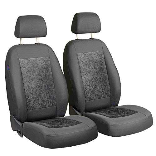 Zakschneider Fundas De Asiento para C15 / Visa - Fundas Delanteras - Color Premium Gris Terciopelo