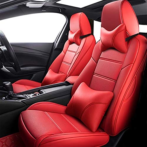 ZhengELE Fundas para asientos de coche Asiento de cuero transpirable cubiertas de asientos del sistema completo frontal y posterior auto Cojines protector for Citroen C5 C4 Accesorios de vehículos Ber