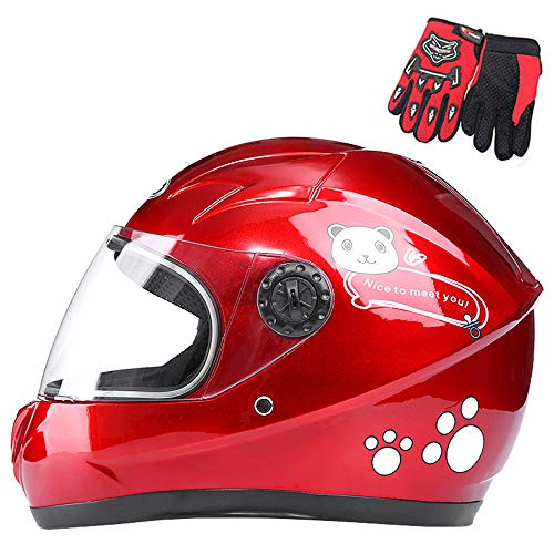 ZJRA Casco De La Motocicleta De La Infancia, La Cara Llena Casco De La Moto De Ciclo, Ciclomotor, Vespa, Deportes, Niños Y Niñas Niños, Adecuado para Niños Menores De 10 Años,Blanco