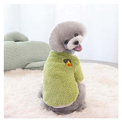 ZJX-F Chaleco de Chalet de Perro Chaqueta de otoño e Invierno Ropa para Mascotas Pequeño y Mediano Perro Ropa Pomeranian Cálido Fleece Ropa de Dos Patas (Color : Green, Size : M)