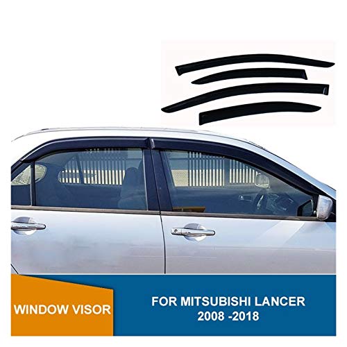 ZLLD Deflectores de Viento para Mitsubishi Lancer 2008 2010 2011 2012 2013 2013 2014 2015 2016 2017 2018 2018 Ventana Lateral Deflectores Negro Weathershields Aire Visera Lateral