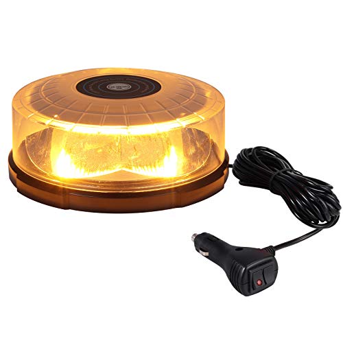 60W LED Rotativo Luz Emergencia Advertencia Estrocopocbica Coche Baliza de Señalación 27 Modos para Automoviles de 12-24V