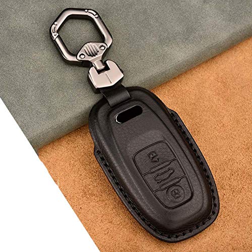 AMLaost Funda de cuero para llave inteligente remota para coche, para Audi A1 A3 A4 A5 A6 A7 A8 Quattro Q3 Q5 Q7 2009-2011 2012 2013 2014 2015