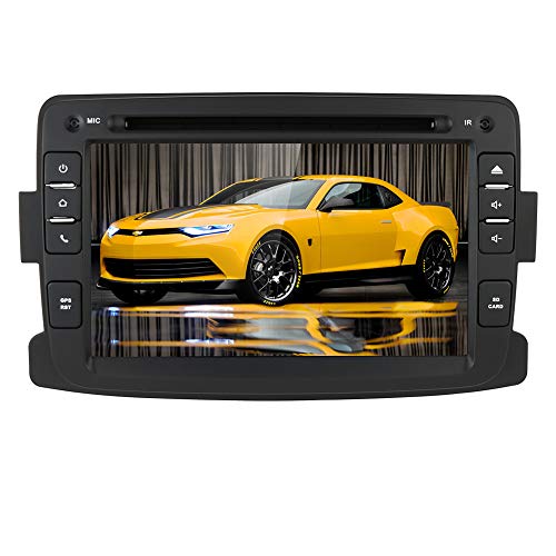 Android 10 Car Radio con navegación GPS Bluetooth para Dacia Renault Dokker Duster Logan Sandero Dacia Renault 2012-2017, 1 DIN 7 Pulgadas de Pantalla táctil Reproductor de DVD de Coche Radio