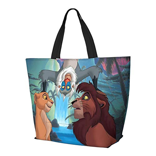 Anime Simba Lion King - Bolso de mano con asa de hombro y estilo simplicidad, gran capacidad, bolsa de compras, gimnasio, playa, viajes, diario, unisex, plegable