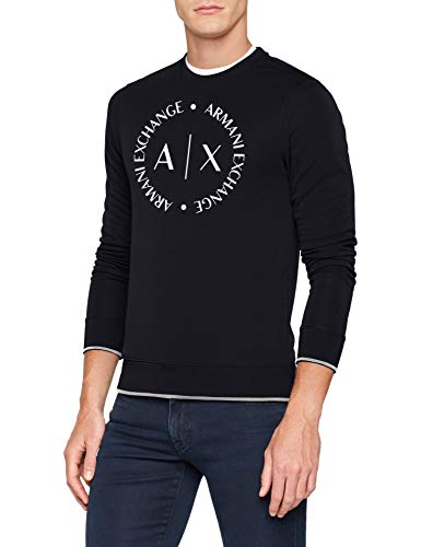 Armani Exchange 1st To Be Noticed Sweat Sudadera, Azul (Navy 1510), Small para Hombre