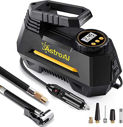 AstroAI Compresor de Aire para Coche 12V Portatil, Inflador Ruedas Coche Amarillo Oscuro