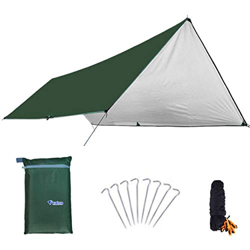 Azarxis Toldo Impermeable de Tienda de Campaña Ligero UV Protección Refugio con Accesorios para Acampar Mochilero Picnix Aventura al Aire Libre (Verde - M)