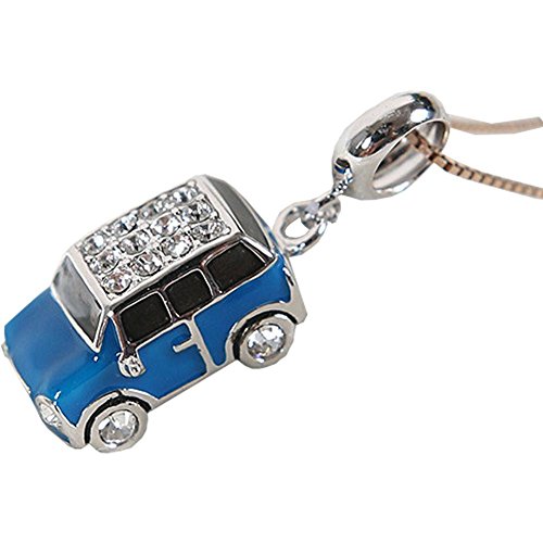 BBYaki Jeep / Coche Colgante, Acción De Gracias De La Navidad Regalo De Año Nuevo De La Valentín, Regalos De Fiesta De Cumpleaños, Accesorios De Las Señoras, Plata De Ley 925 Con Diamantes , Blue