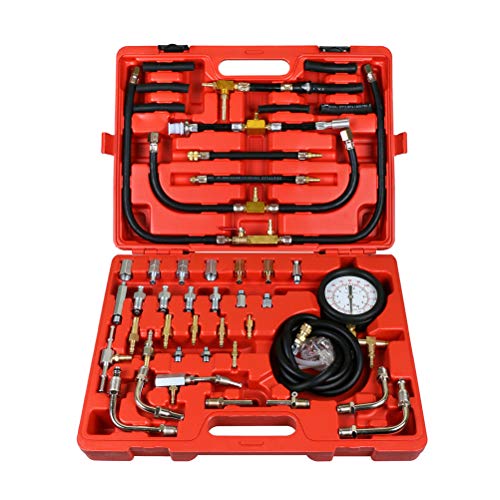 BELEY TU-443 Kit de Medidor de Presión de Inyección de Combustible del Motor, Presión Sistema de Inyección con Adaptador y 0-140PSI / 0-10Bar Gauge