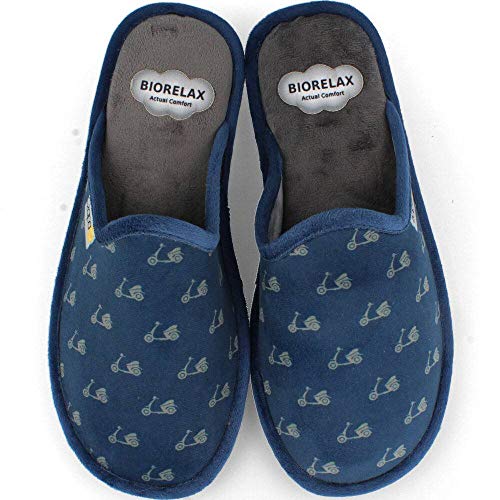 Biorelax - Zapatilla de casa Estampado Vespas - Marino, 42