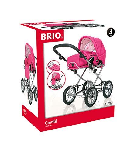 BRIO - 24891309 - Muñeca Cochecito Combi 3 en 1, Color: Fucsia