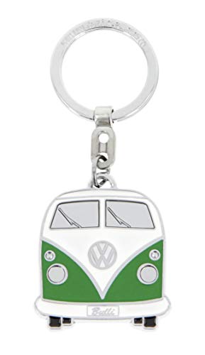 Brisa VW Collection - Volkswagen Furgoneta Hippie Bus T1 Van Llavero Vintage en una Caja de Regalo, Anillo de Llavero Retro, Accesorios del Coche como Idea de Regalo/Souvenir (Frente/Verde&Blanco)