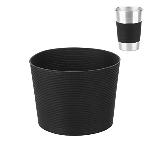 Cafopgrill Funda de Copa de Botella, 10 Piezas Protector de Cubierta de Taza de Agua Antideslizante Resistente al Calor de Silicona Funda de Copa Negra