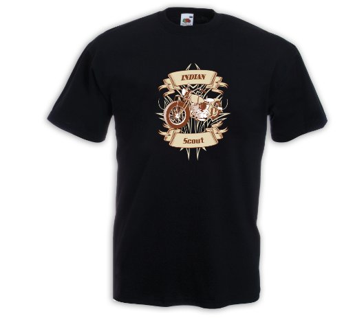 Camiseta de motorista Indian Scout Motorcycle Bike Racing USA Custom Negro XL