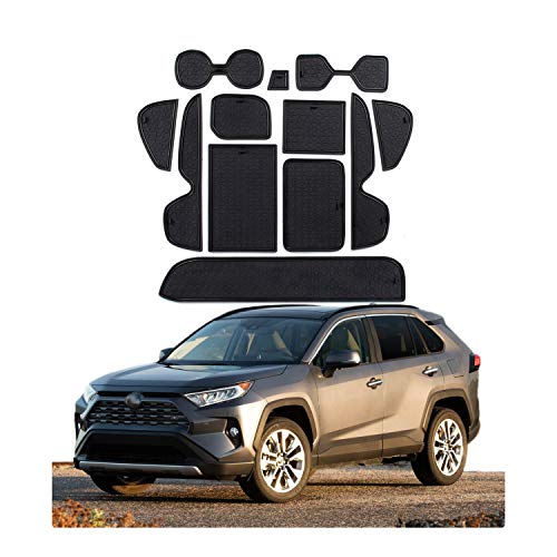 CDEFG para Toyota RAV4 MK5 2019 Coche Accesorios Antideslizante Copa Mats Anti Slip Puerta Ranura de Acceso Kit de la Estera del cojín de la Ranura decoración de Interiores (Negro)