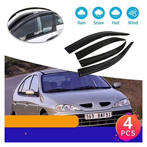 CGDD Deflectores de Viento 4pcs Ventana Deflectores Vísperas Ventas De Ventilación Guardia Shelters Shield Accessories para Renault Megane 1 I MK1 Classic 1999 2000 2001 2002 Visera Lateral